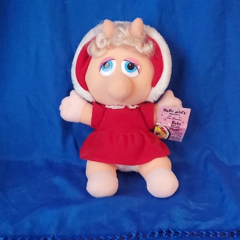 VTG NWT McDonald’s Miss Piggy Baby Christmas 1987 10" Plush Stuffed Animal